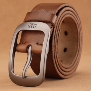 Jeep Head Layer Pure Leather Belt Men's Casual Handmade Belt Men's Genuine Leather Needle Buckle Genuine Retro Pants Trendy